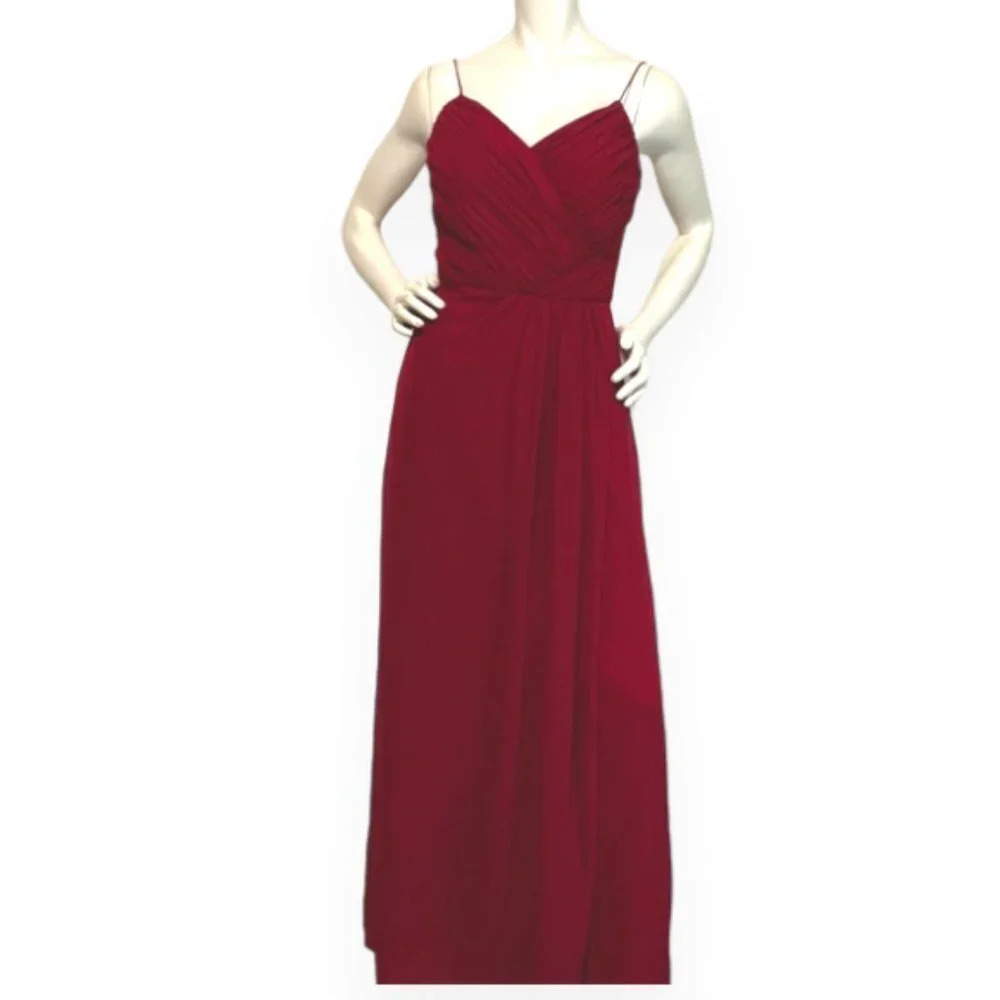 Dove & Dahlia Weddington Way Bridesmaid Dress Burgundy Maxi Size 4